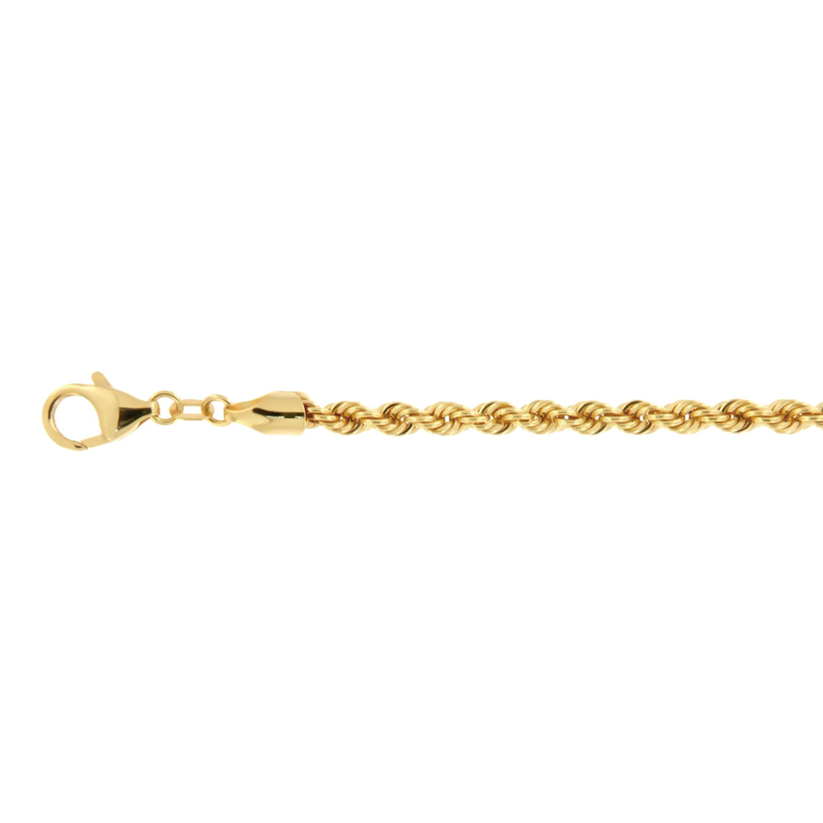 Cadena Torsal Hueca De Oro Italiano 14k, Calibre 3.2mm, 60cm