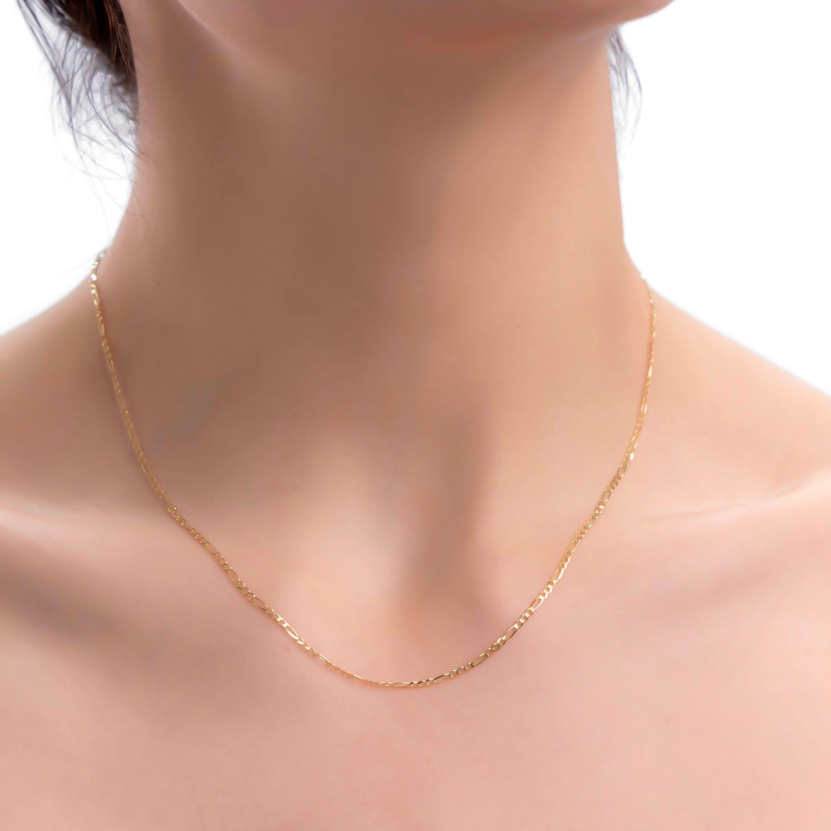 14K Solid Italian Figaro Chain 2mm, 40cm