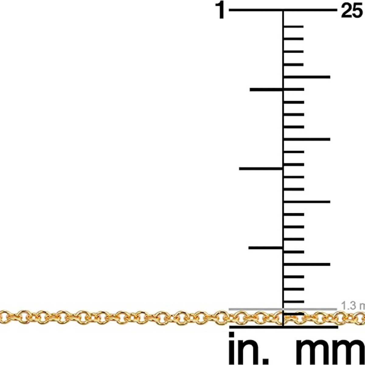 Viviana 10k Gold Necklace 50 cm with 2.5mm Ball