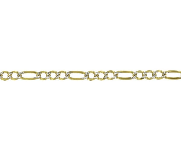 Esclava Italiana Figaro Pave De 10 Quilates 2.6mm, 16 Cm