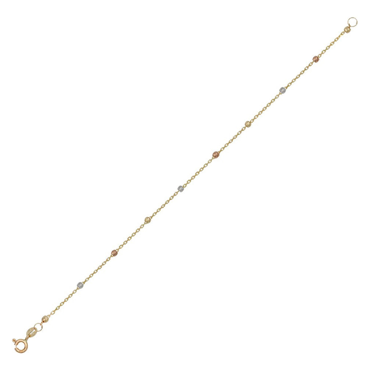 Esclava Viviana De Oro De 10k De 24 Cm Con Bola 2.5mm