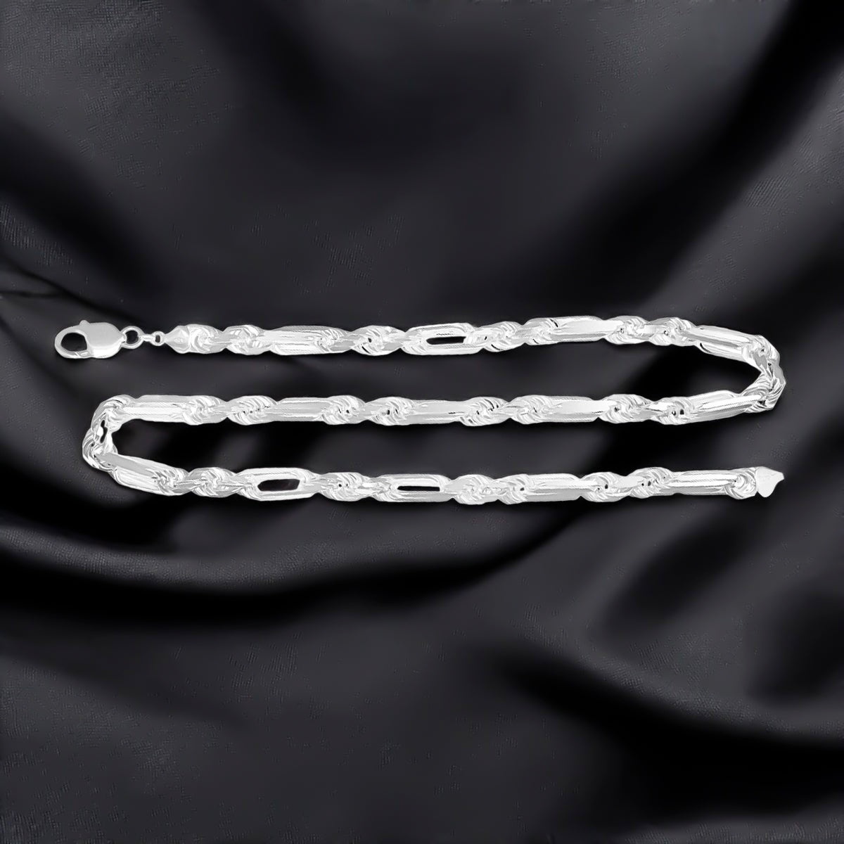 Cadena De Plata 925 Torsal Figaro 3x1 De 50cm Calibre 5.6mm