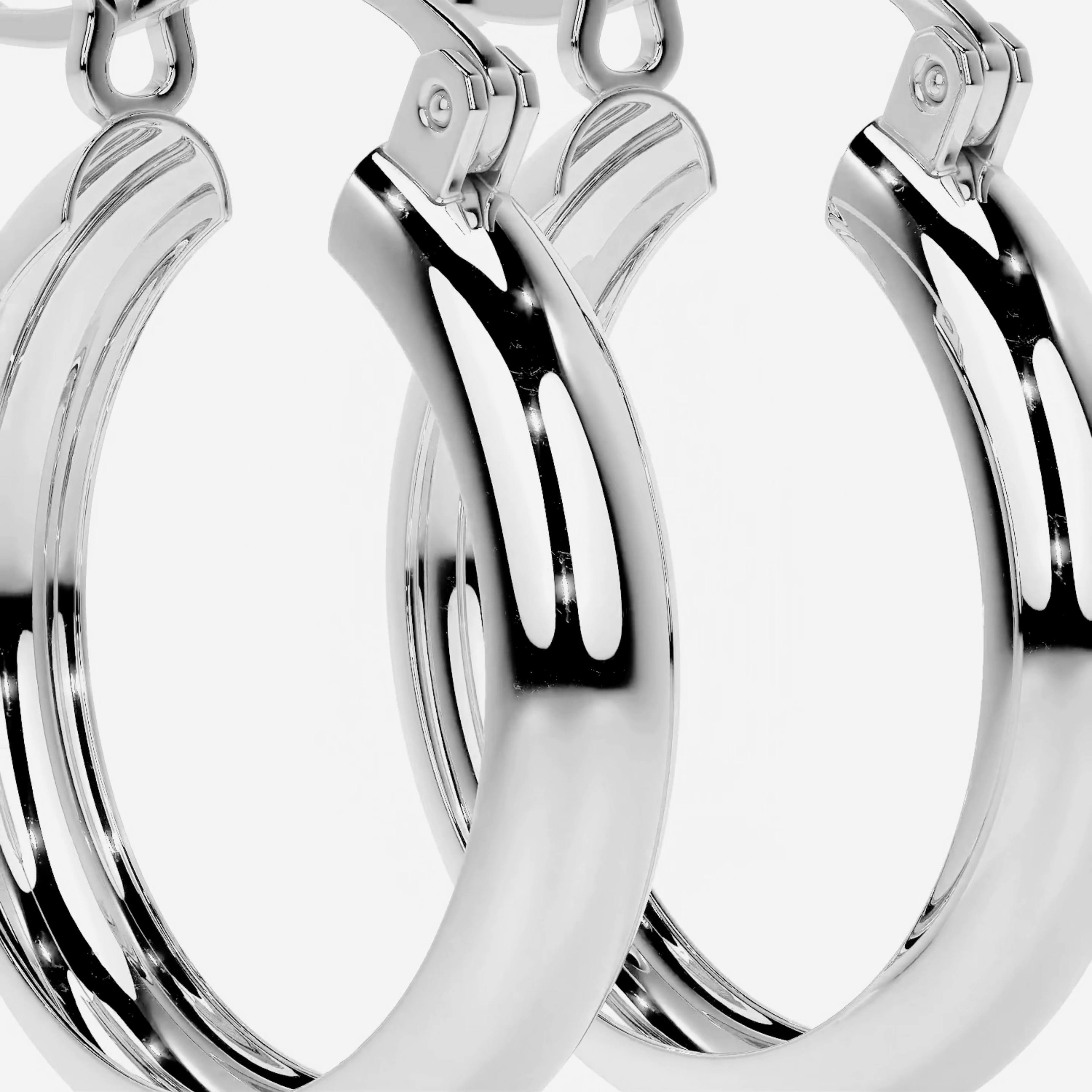 Arracada Bangle Para Mujer De Plata 925 Lisa 4 mm de Ancho