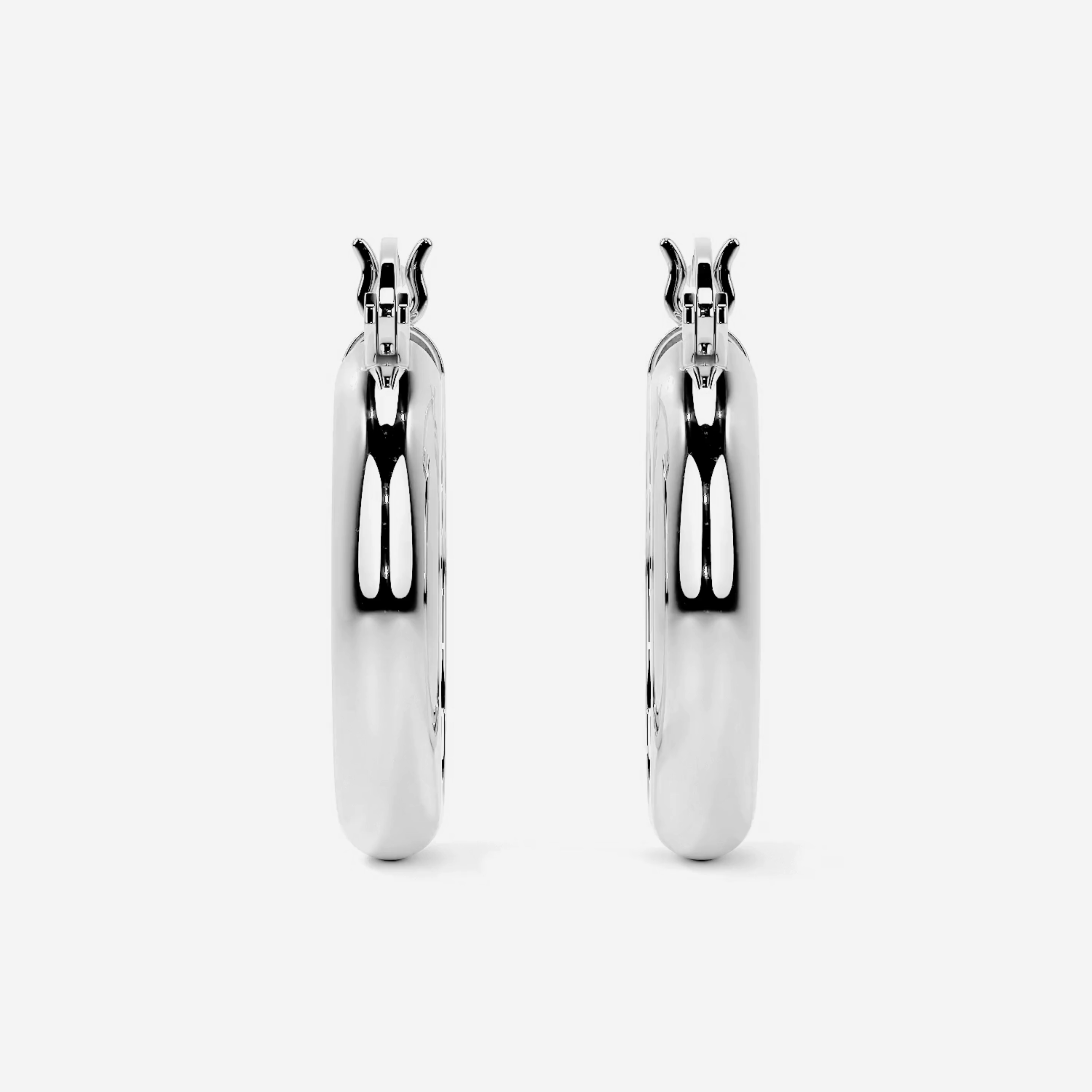 Arracada Bangle Para Mujer De Plata 925 Lisa 4 mm de Ancho