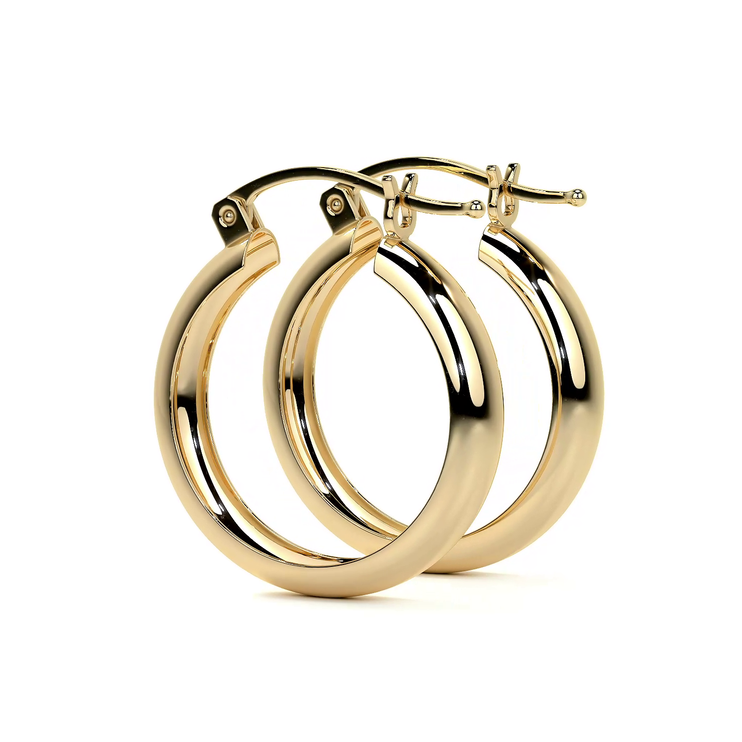 Arracada De Oro De 10k Lisa De 20 mm