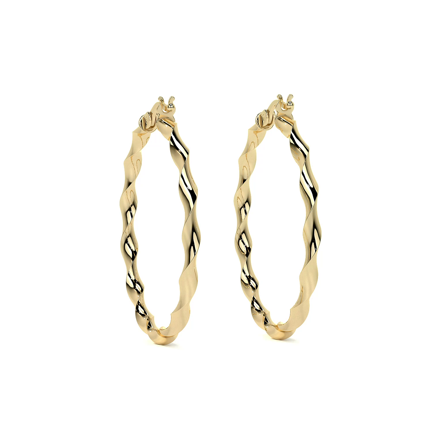 Arracada De Oro Italiana De 14k Torsida