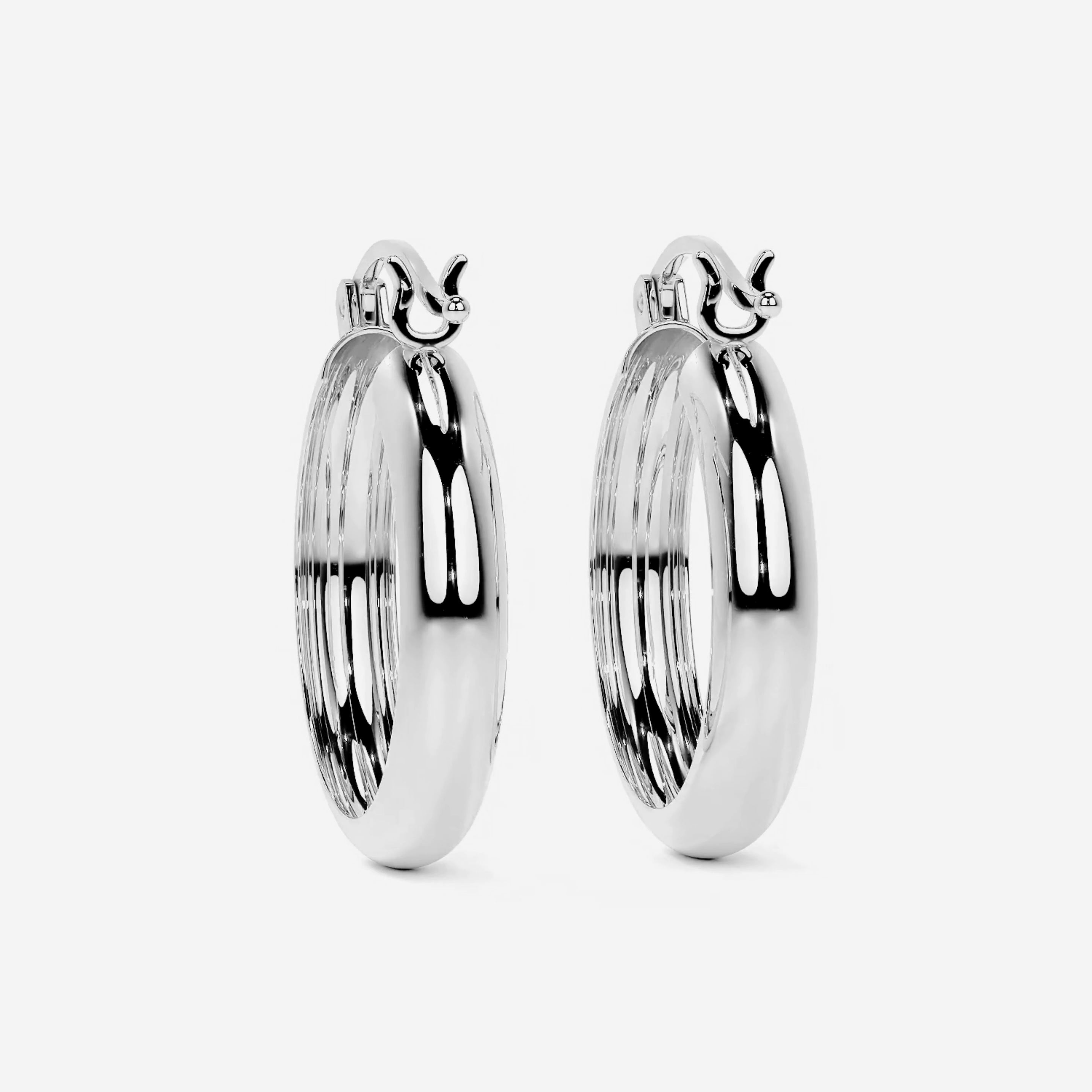 Arracada Bangle Para Mujer De Plata 925 Lisa 4 mm de Ancho