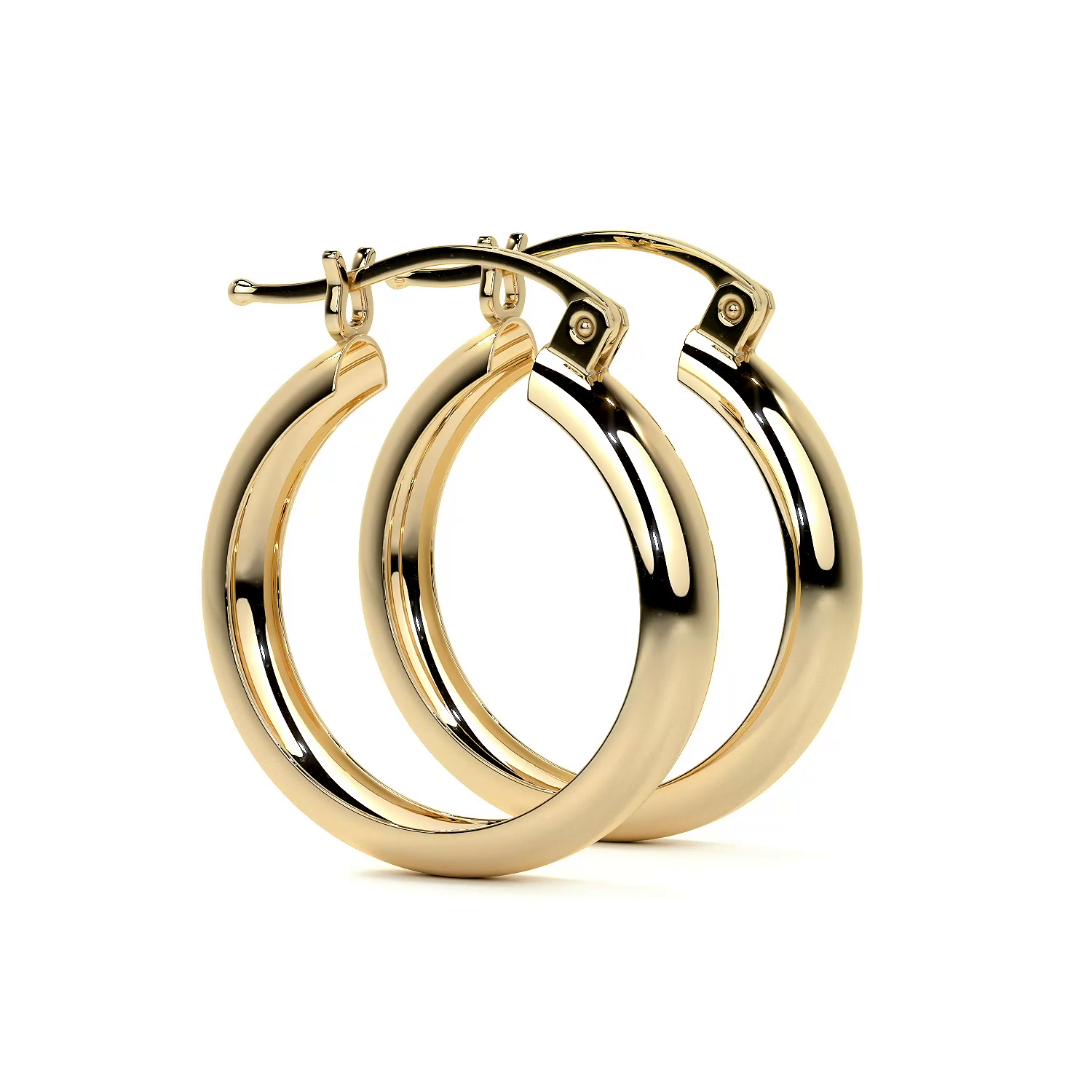 Arracada De Oro De 10k Lisa De 20 mm