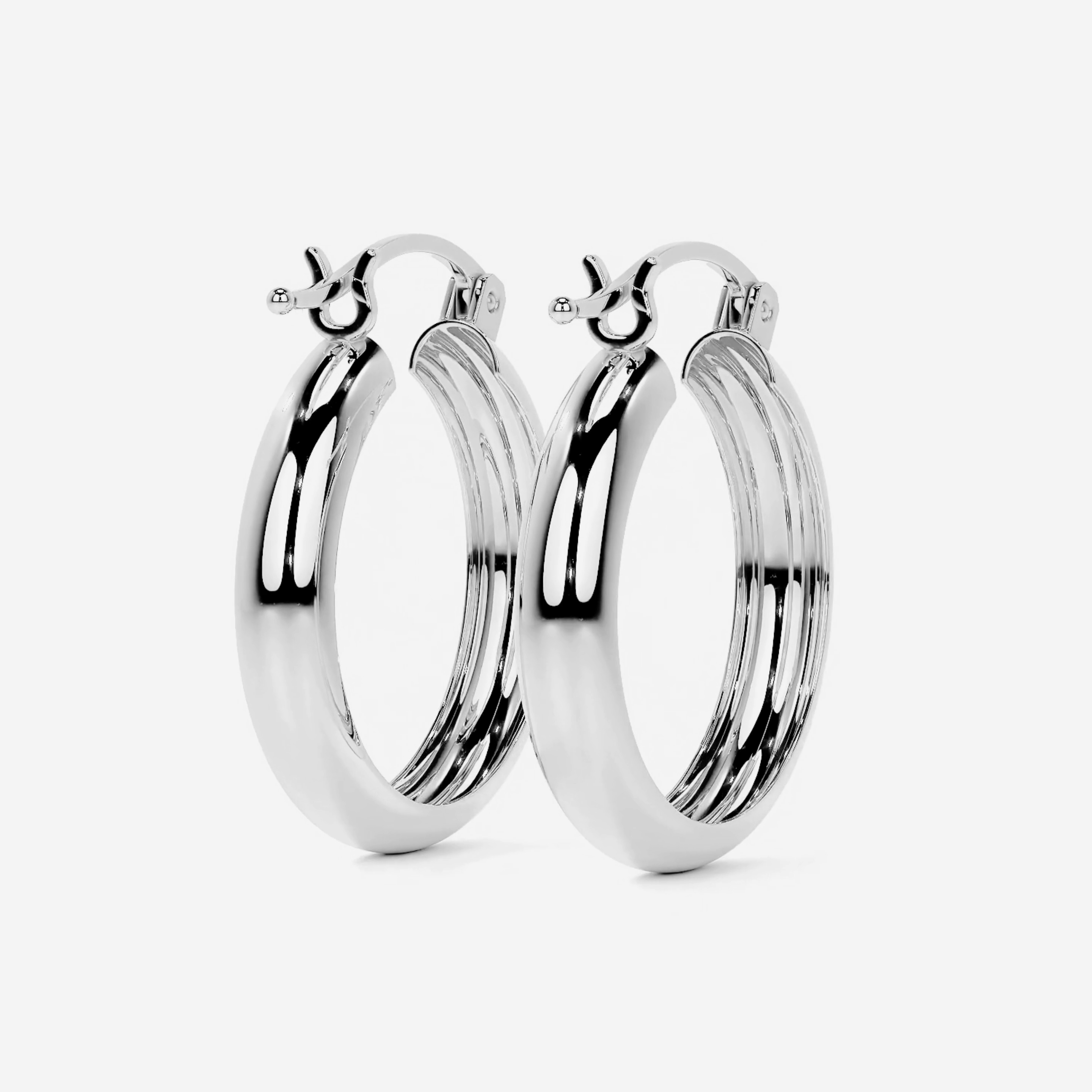 Arracada Bangle Para Mujer De Plata 925 Lisa 4 mm de Ancho