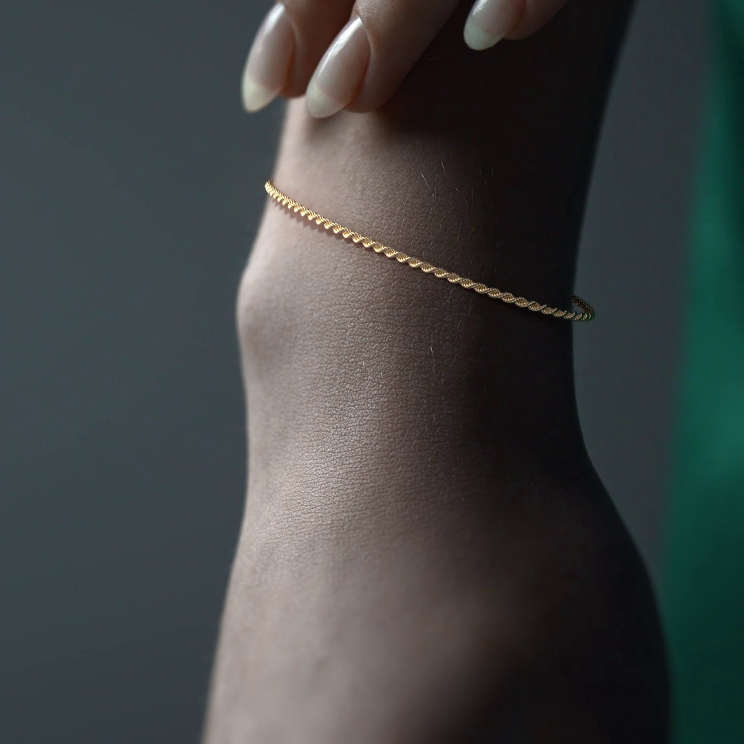 Pulsera de Oro de 14K para Mujer Estilo Torsal | Joyería Fina Italiana