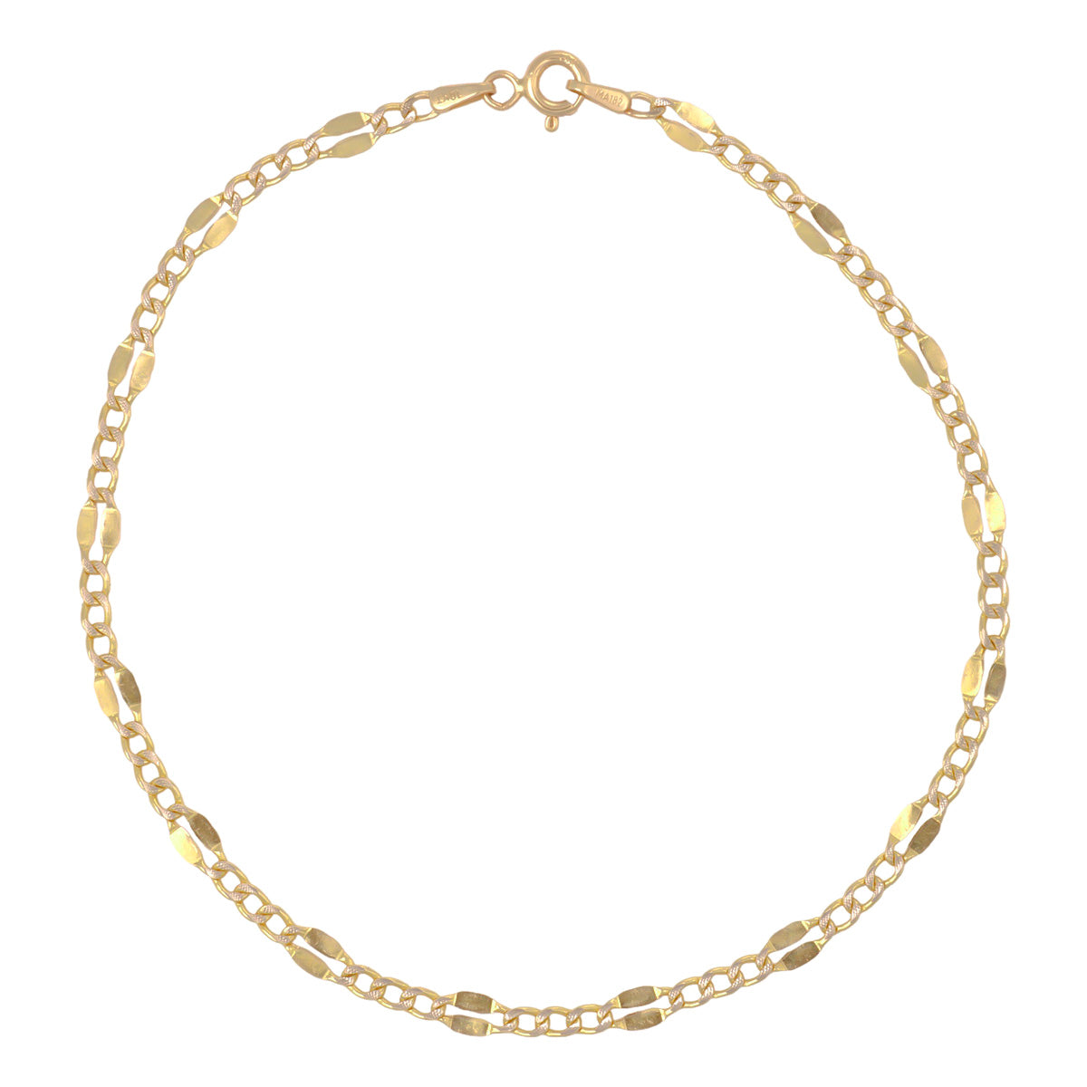 Pulsera Italiana 3x1 Serpentina De 10 Quilates 2.6mm, 21.5cm