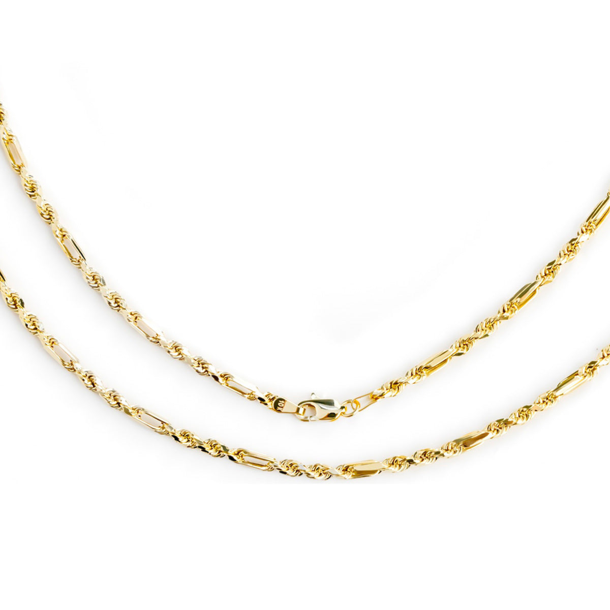 Italian 10k Gold Chain, Milano Style, 3mm Gauge, 60cm