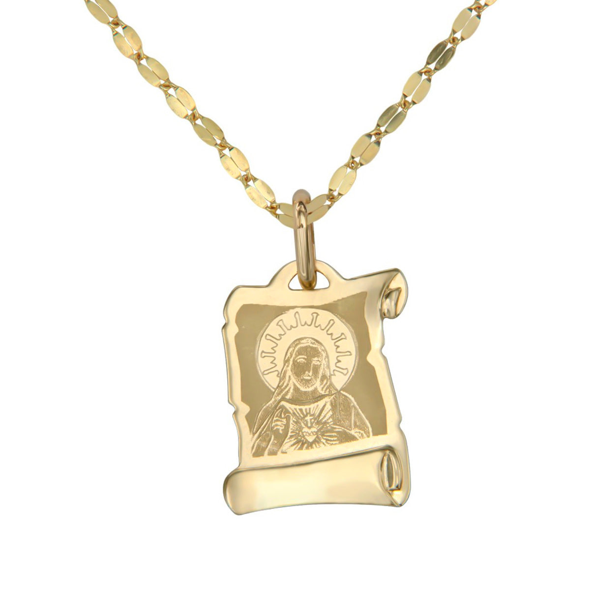 Medalla De Sagrado Corazon Italiana De Oro De 10k