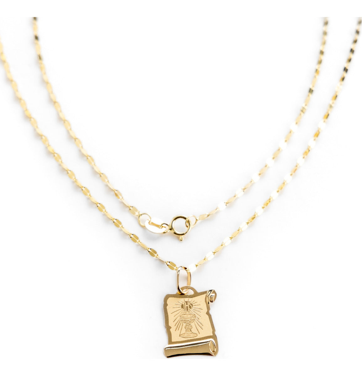 Medalla Del Caliz Italiana De Oro De 14k