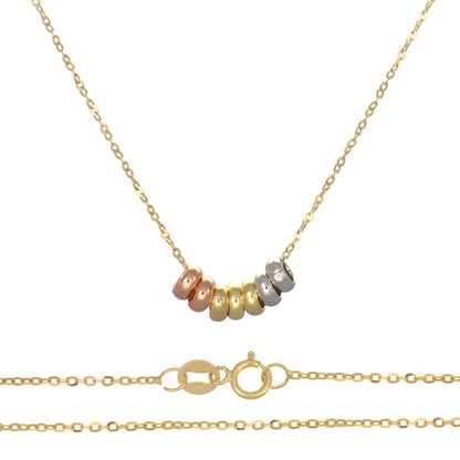 14k Italian Gold Choker with Tricolor Hoops