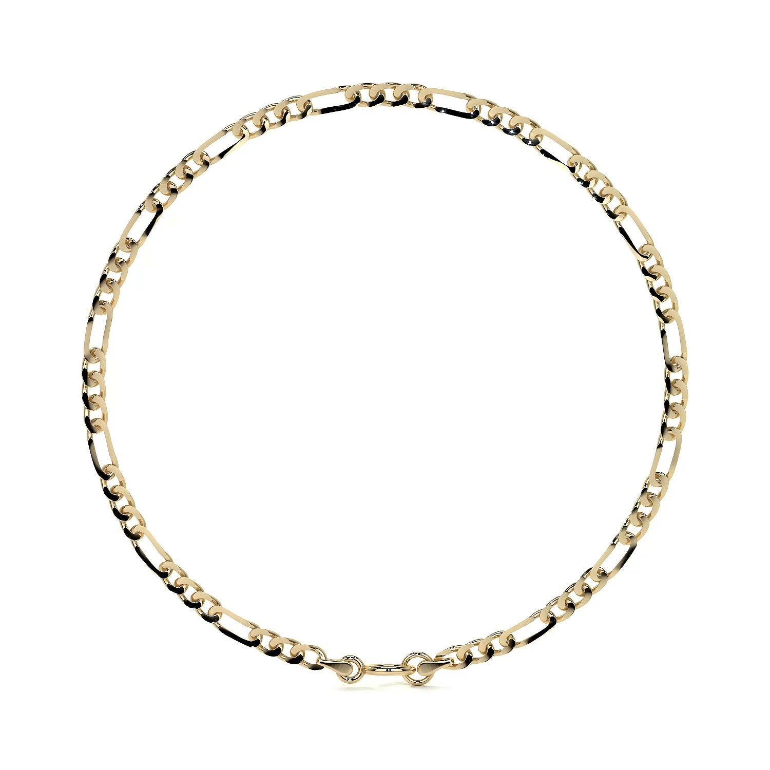 Pulsera Italiana Figaro Hueca De 10 Quilates 2.0mm