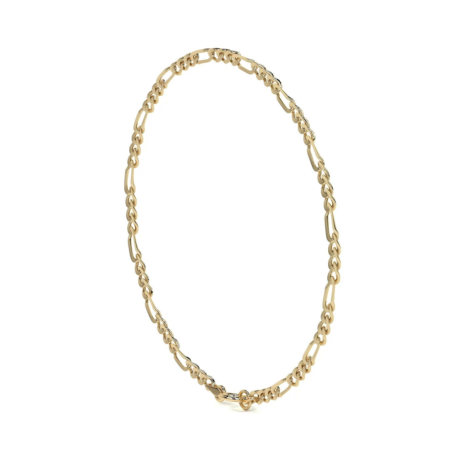 Pulsera Italiana Figaro Hueca De 10 Quilates 2.0mm