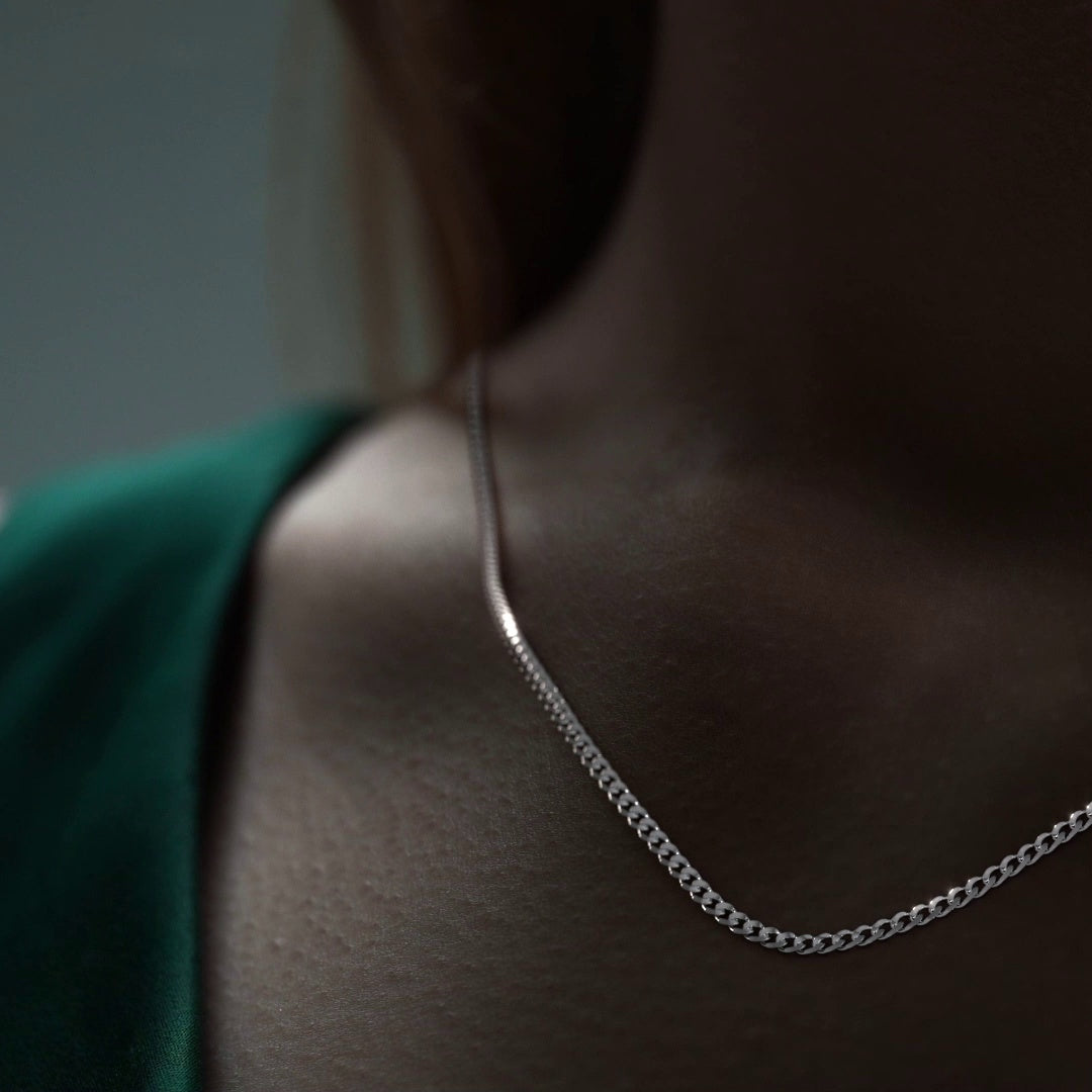 925 Silver Curb Style Chain 45 cm Gauge 3.2 mm