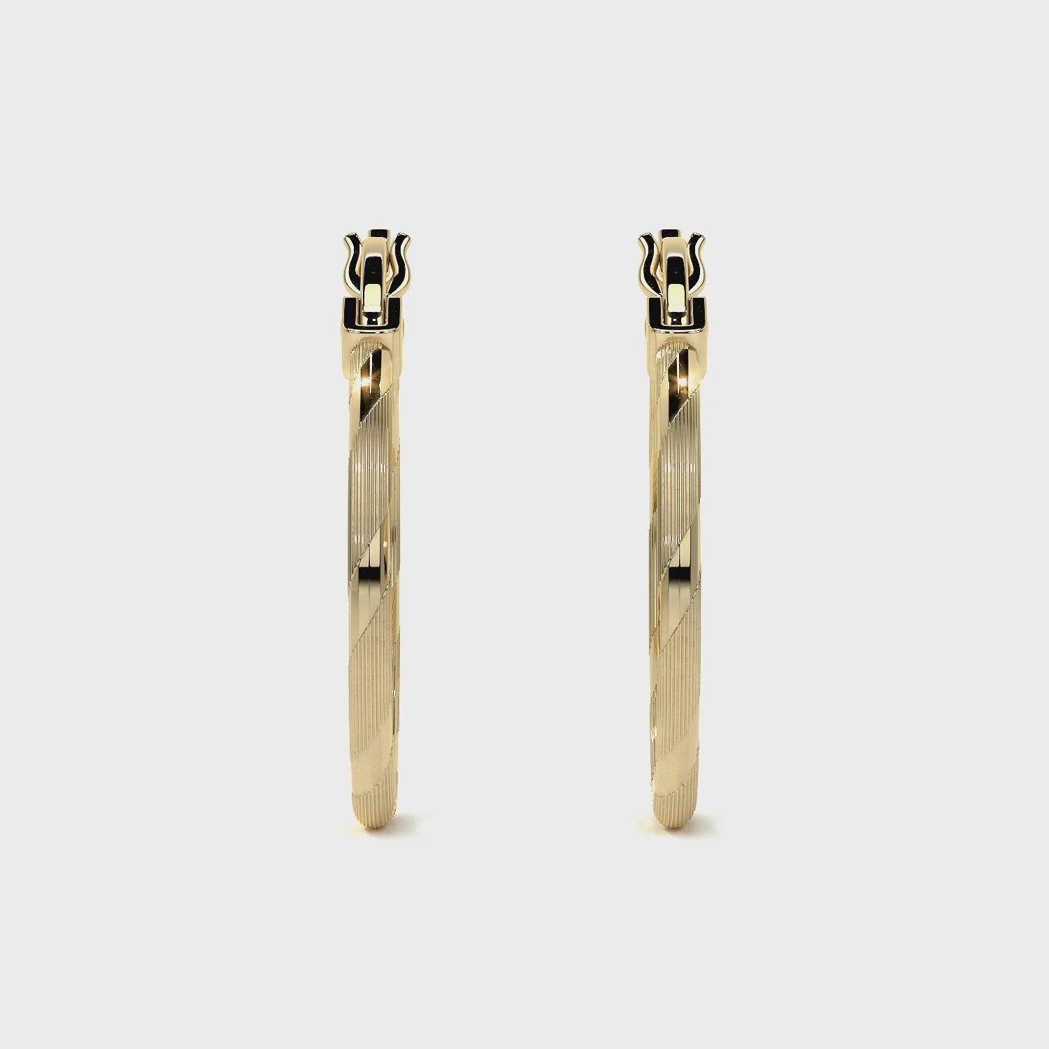 Blue Cordon Diamond Hoop Earring in Gold