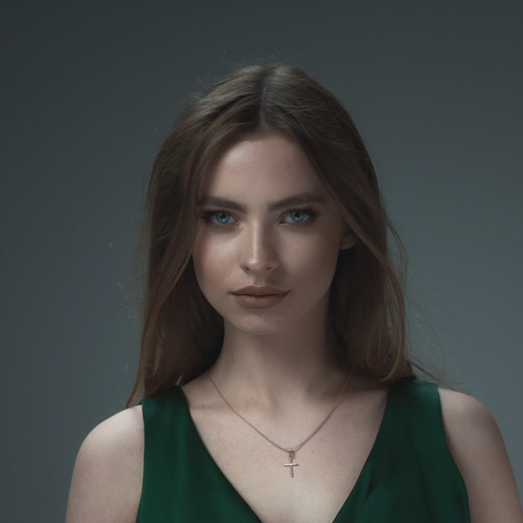 Dije Cruz de Oro 10 y 14 Quilates para Collar - Joyería Católica Ideal para Mujer, Hombre, Niña y Niño