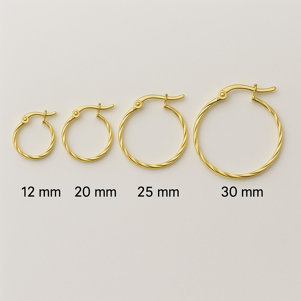 Arete Arracada De Oro De 10k Diamantada Estilo Torsal