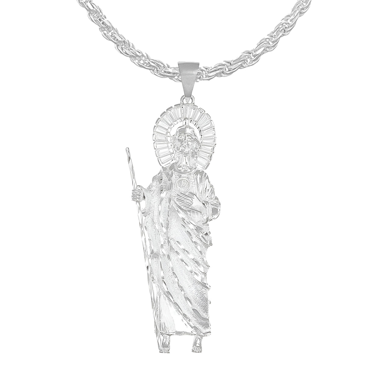 Collar De Plata 925 Con Dije De San Judas Y Cadena Italiana