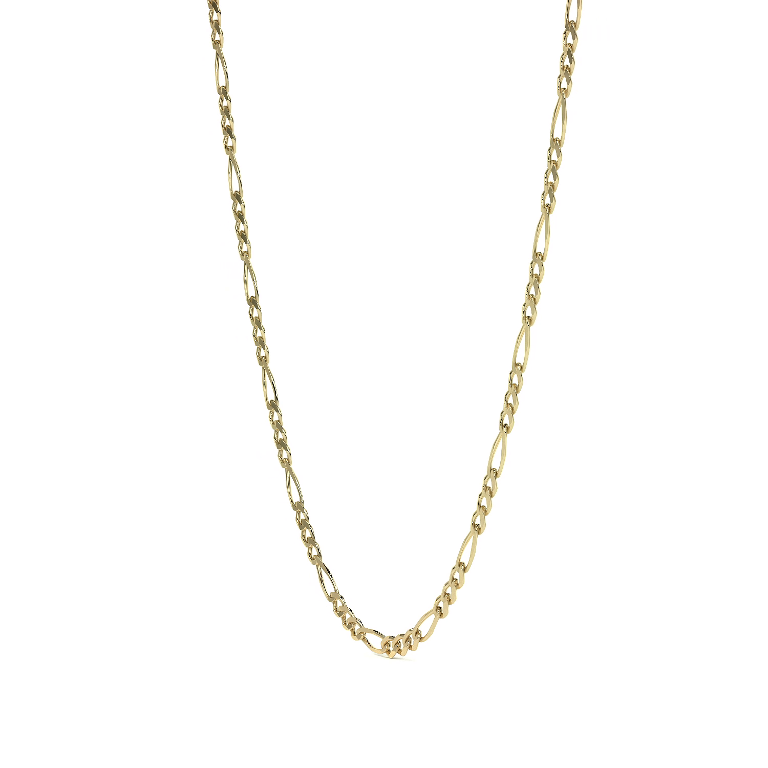 Cadena De Oro Hombre Italiana Figaro 14k Calibre 2.6 Mm