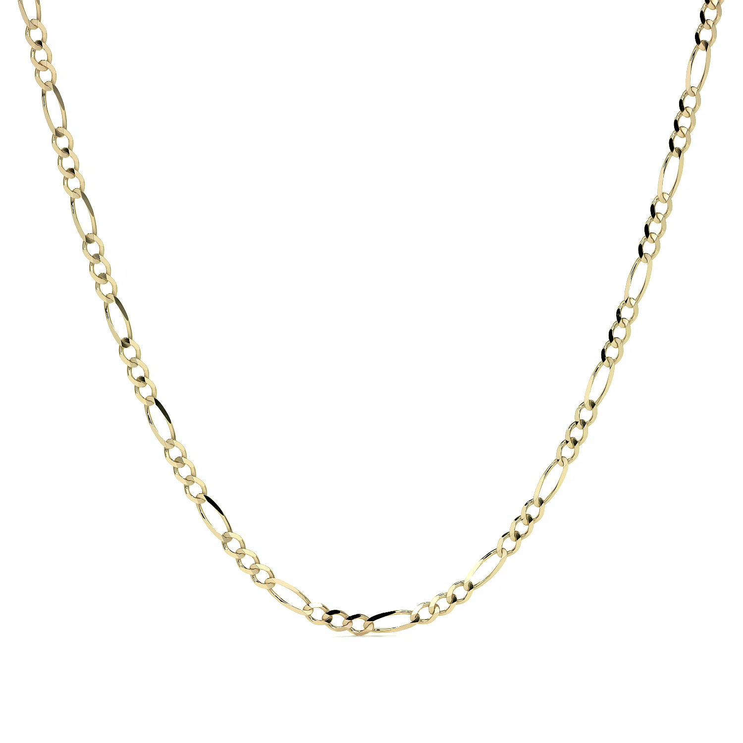 Cadena De Oro Hombre Italiana Figaro 14k Calibre 2.6 Mm