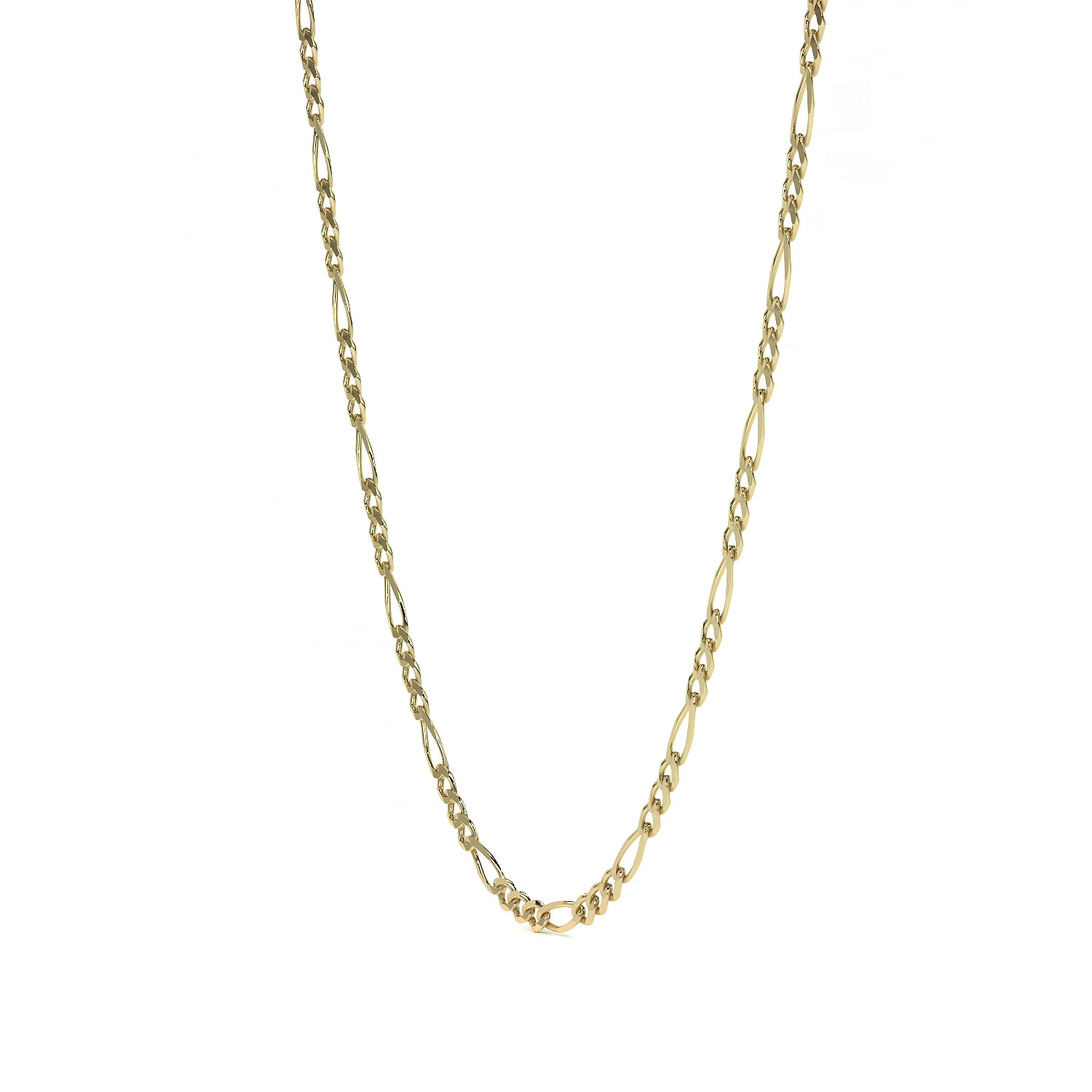 Cadena De Oro Hombre Italiana Figaro 14k Calibre 2.6 Mm