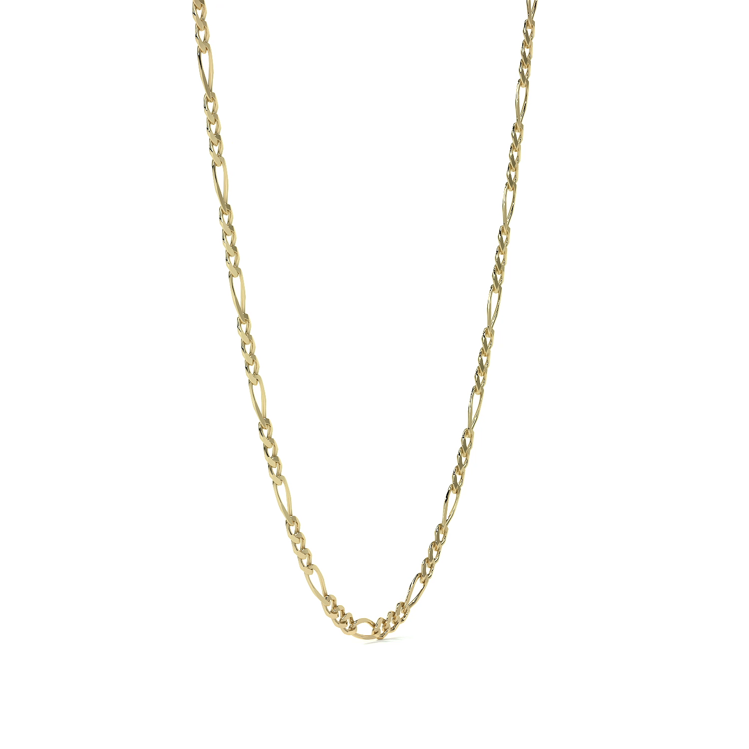 Cadena De Oro Hombre Italiana Figaro 14k Calibre 2.6 Mm