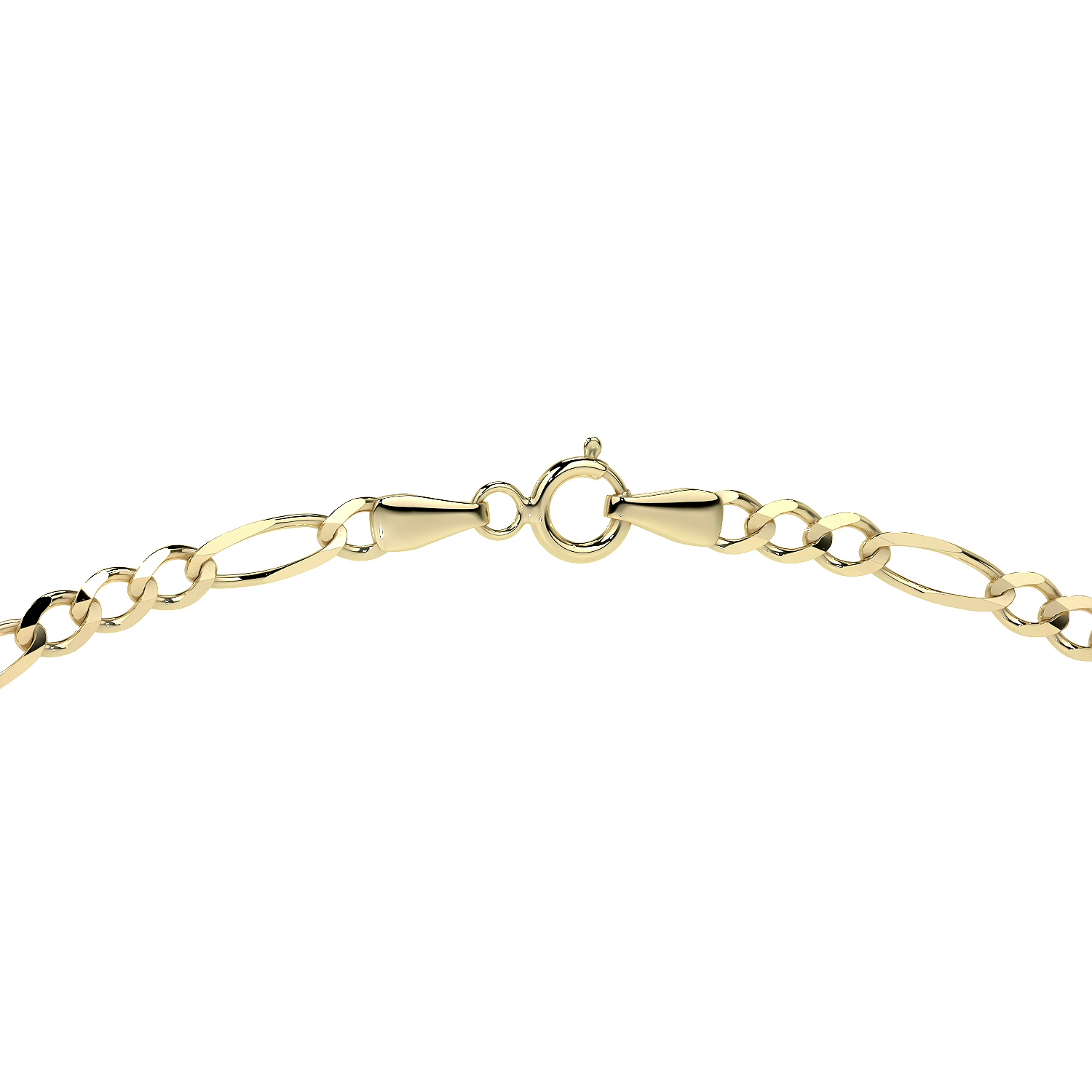 Cadena De Oro Hombre Italiana Figaro 14k Calibre 2.6 Mm