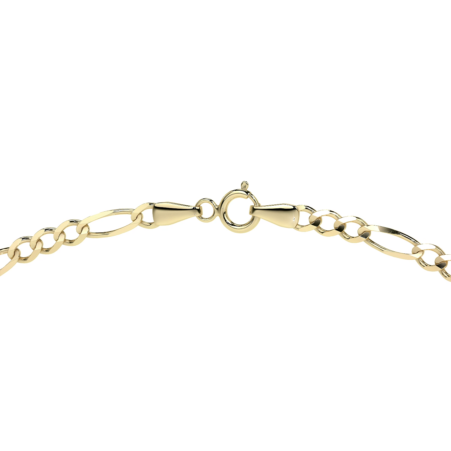 Cadena De Oro Hombre Italiana Figaro 14k Calibre 2.6 Mm