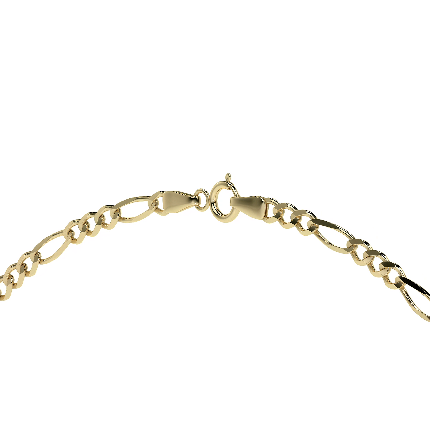 Cadena De Oro Hombre Italiana Figaro 14k Calibre 2.6 Mm