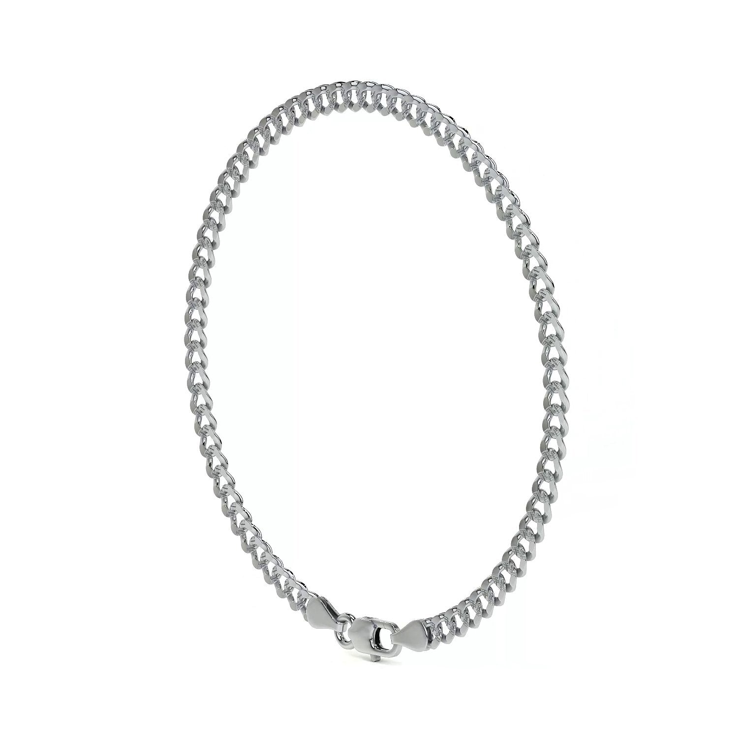 Pulsera De Plata 925 Barbarada 18cm Calibre 3.2mm Italiana
