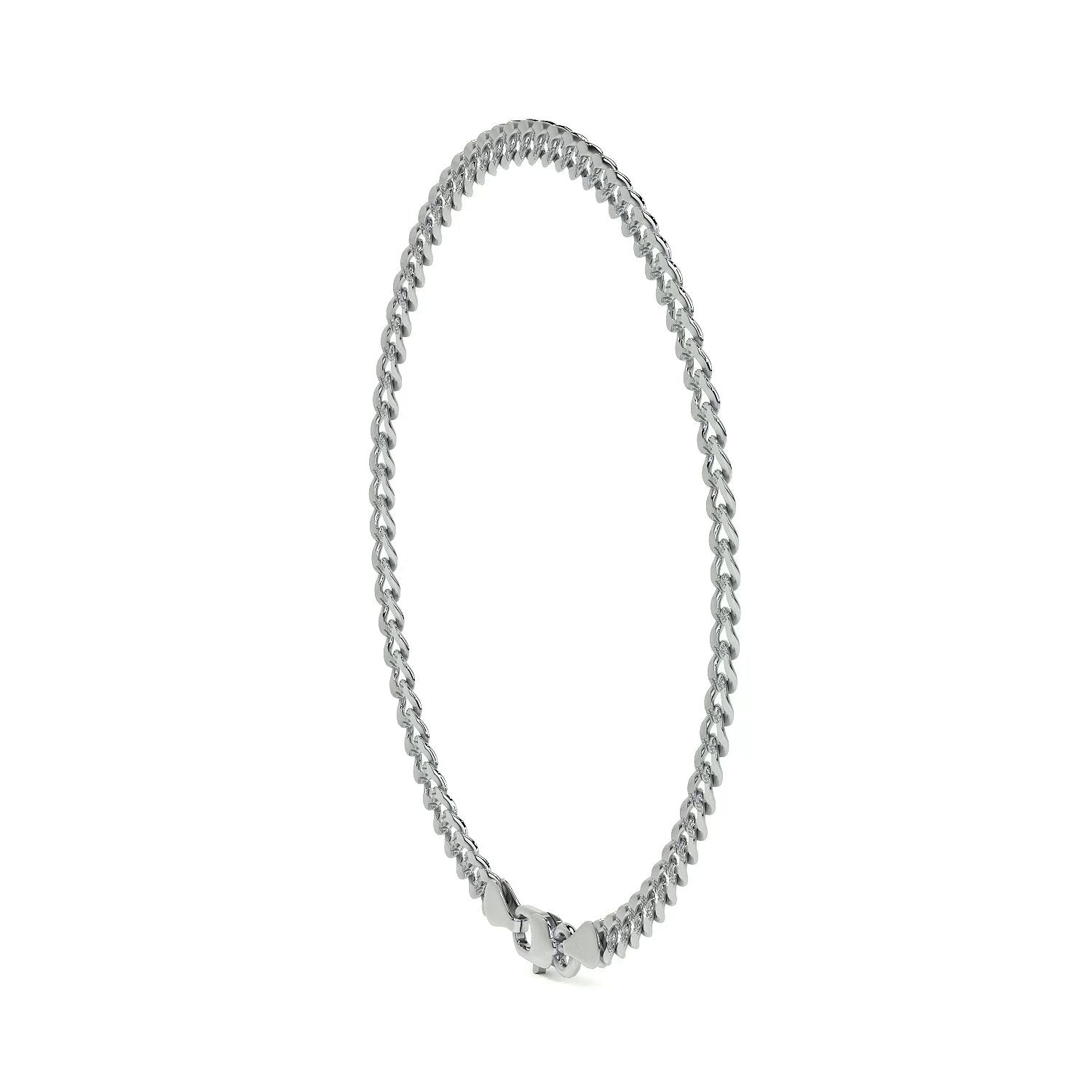 Pulsera De Plata 925 Barbarada 18cm Calibre 3.2mm Italiana